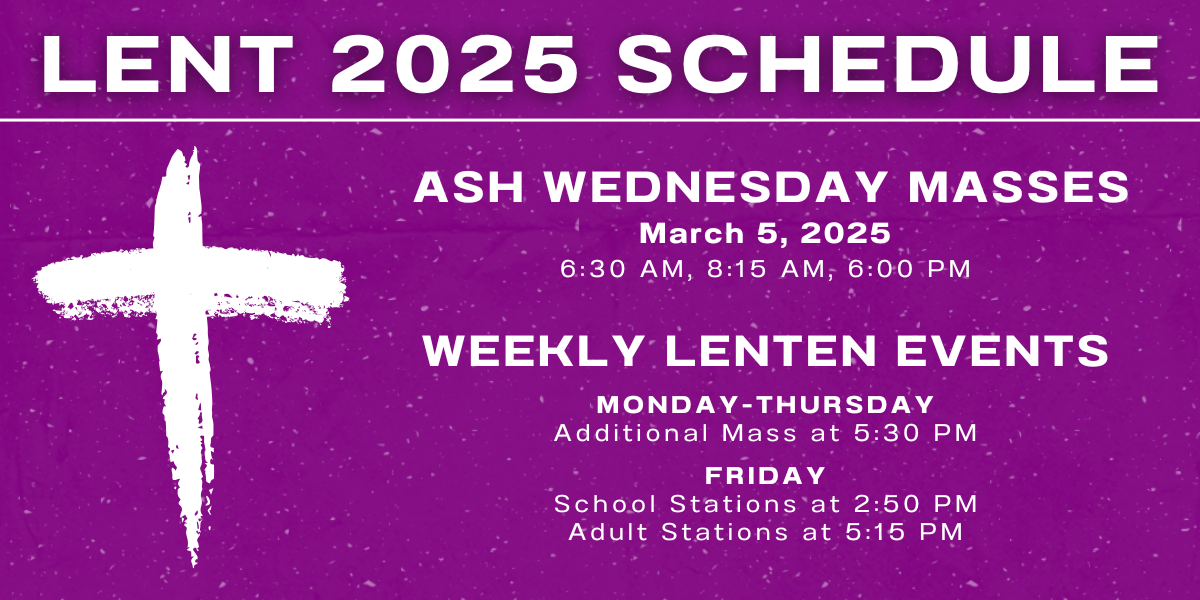 Lent 2025 schedule website banner